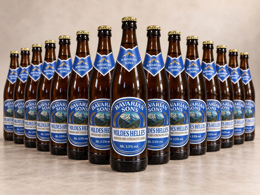 Bavarian Sons Mildes Helles „Mid“ 15 × 0,5 Liter Mehrwegflaschen