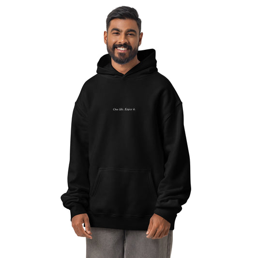 Bavarian Sons Herren Oversized Hoodie in Schwarz mit Bavarian-Sons-Slogan