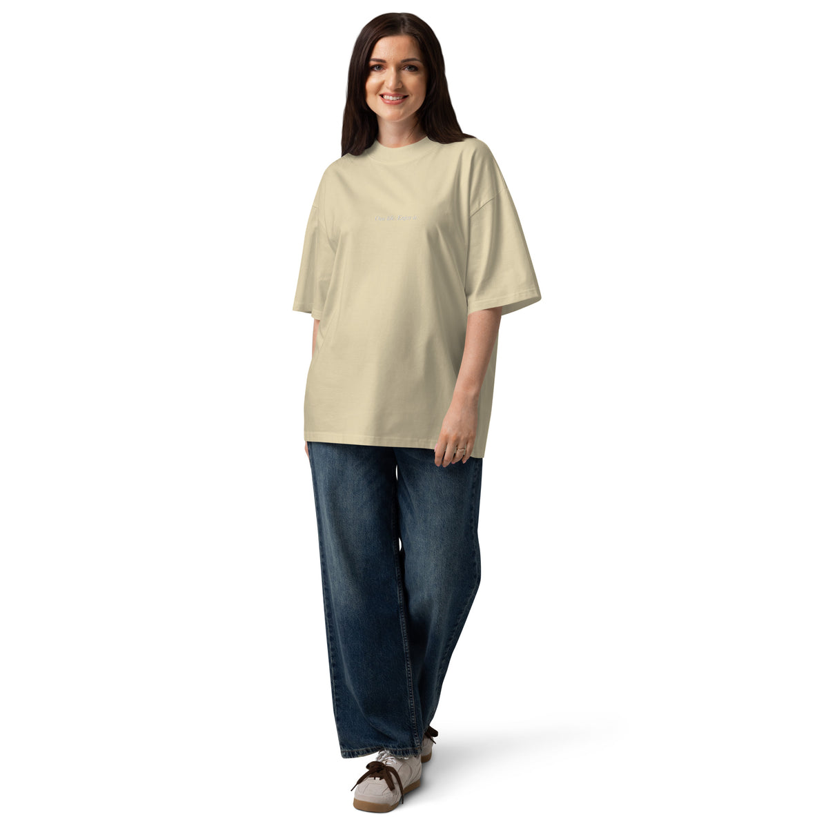 Bavarian Sons Damen Oversized T-Shirt in Mastic mit Slogan