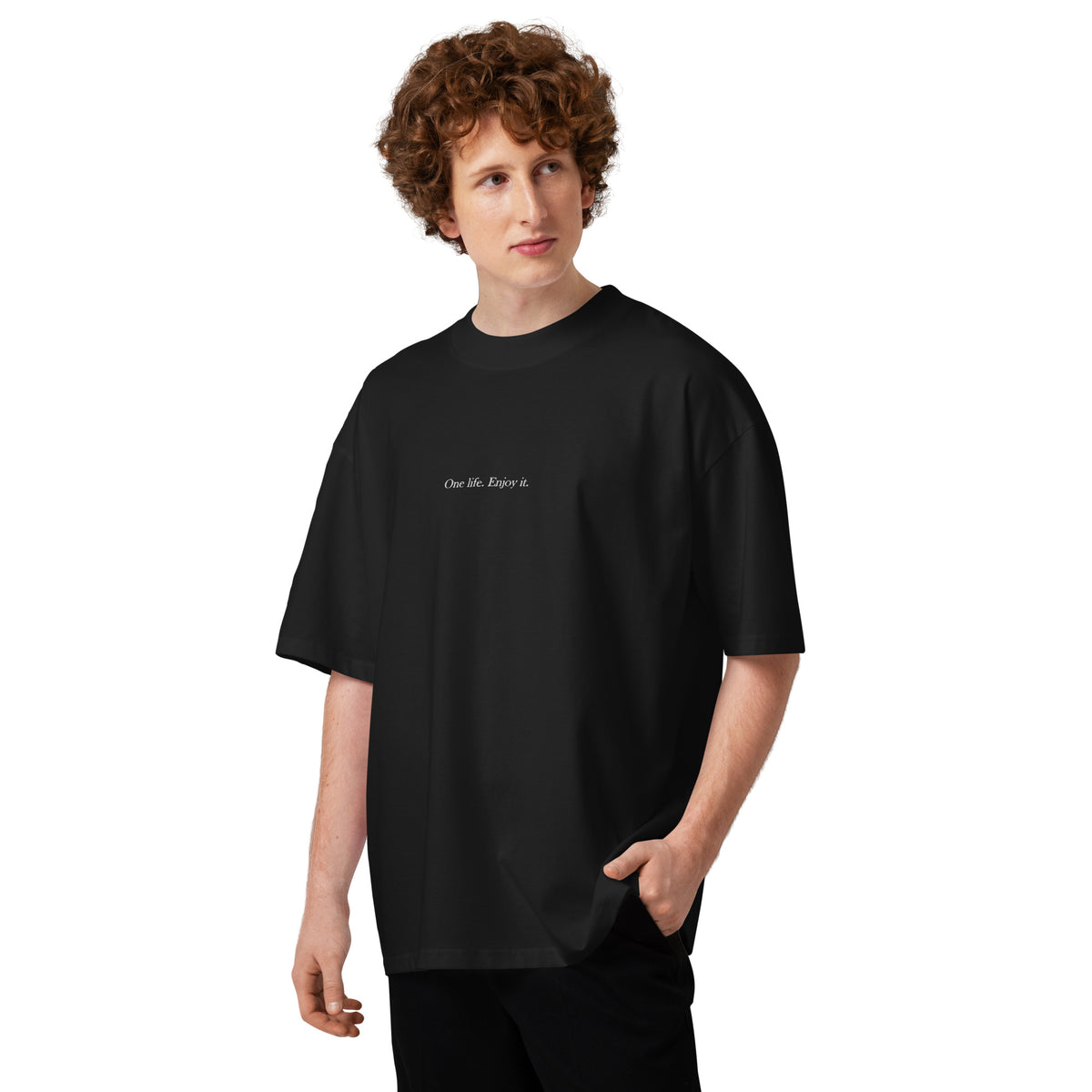 Bavarian Sons Herren Oversized T-Shirt in Schwarz mit Slogan