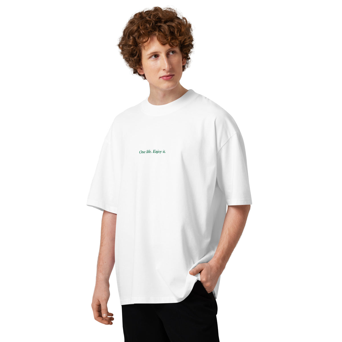 Bavarian Sons Herren Oversized T-Shirt in Weiß mit Slogan