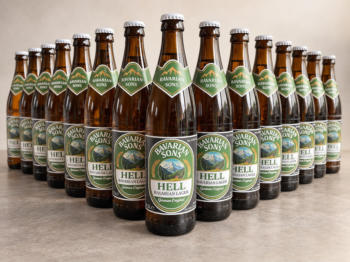 Bavarian Sons Bayerisches Helles 15 × 0,5 Liter Mehrwegflaschen