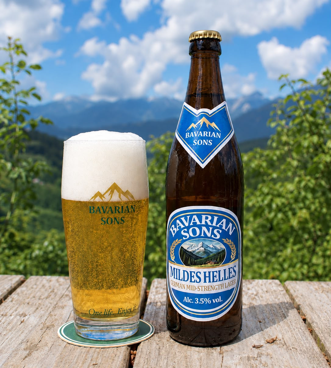 Bavarian Sons Mildes Helles 3,5% Vol. im Bierglas