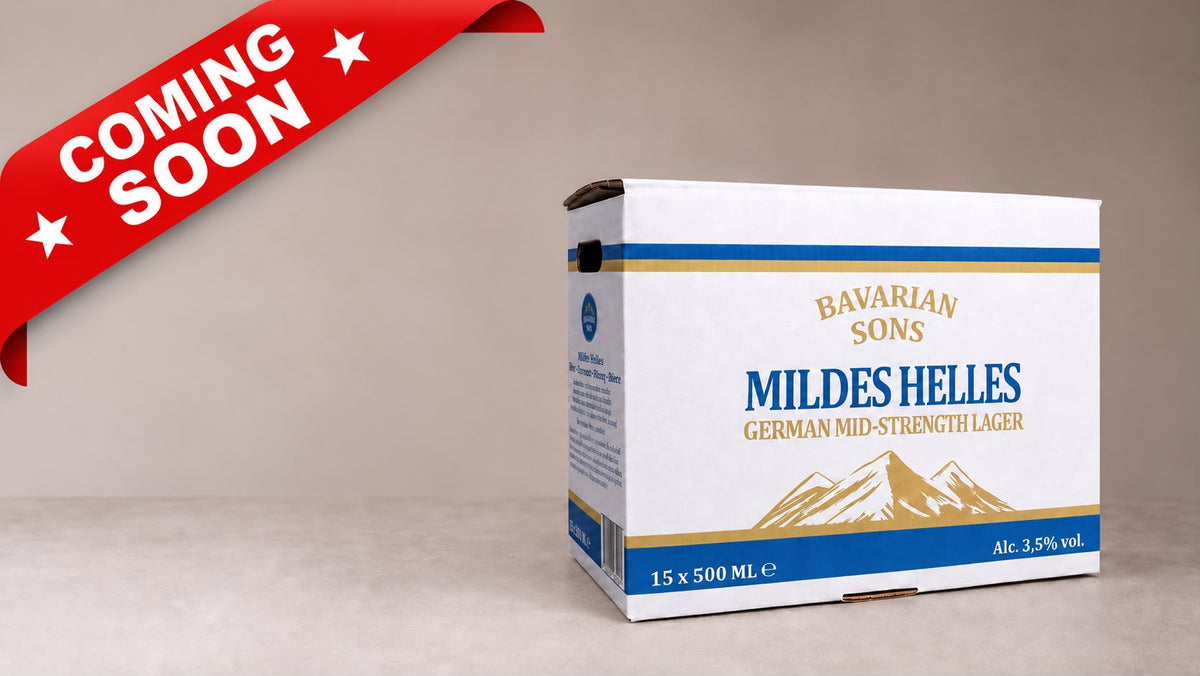 Bavarian Sons Mildes Helles „Mid“ 15er Einweggebinde mit 0,5-Liter-Flaschen