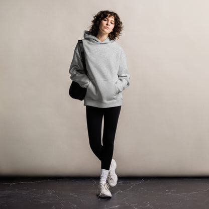 Bavarian Sons Damen Oversized Hoodie in Grau mit Bavarian-Sons-Slogan