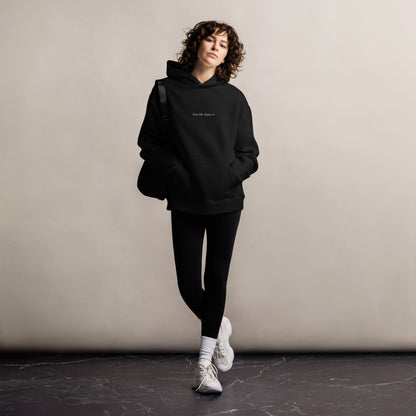 Bavarian Sons Damen Oversized Hoodie in Schwarz mit Bavarian-Sons-Slogan