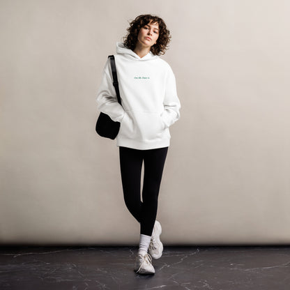 Bavarian Sons Damen Oversized Hoodie in Weiß mit Bavarian-Sons-Slogan