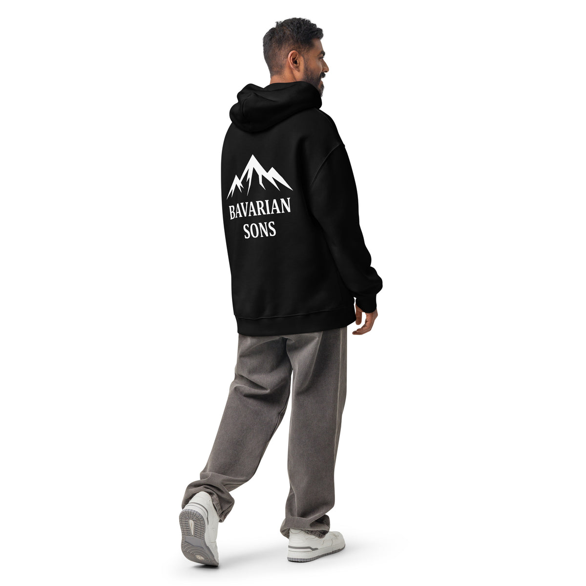 Bavarian Sons Herren Oversized Hoodie in Schwarz mit Logo
