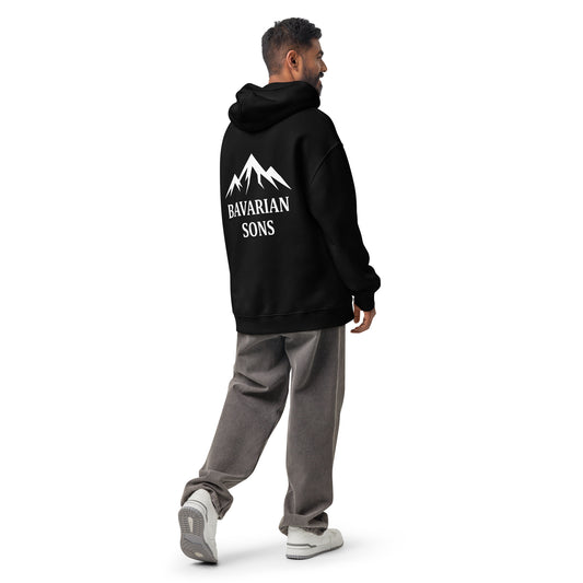 Bavarian Sons Herren Oversized Hoodie in Schwarz mit Logo