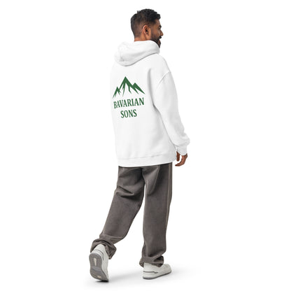 Bavarian Sons Herren Oversized Hoodie in Weiss mit Logo