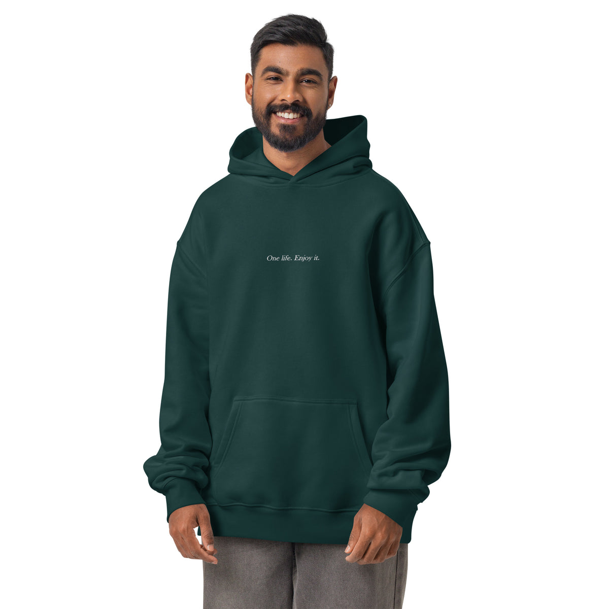 Bavarian Sons Herren Oversized Hoodie in Amalfi mit Bavarian-Sons-Slogan