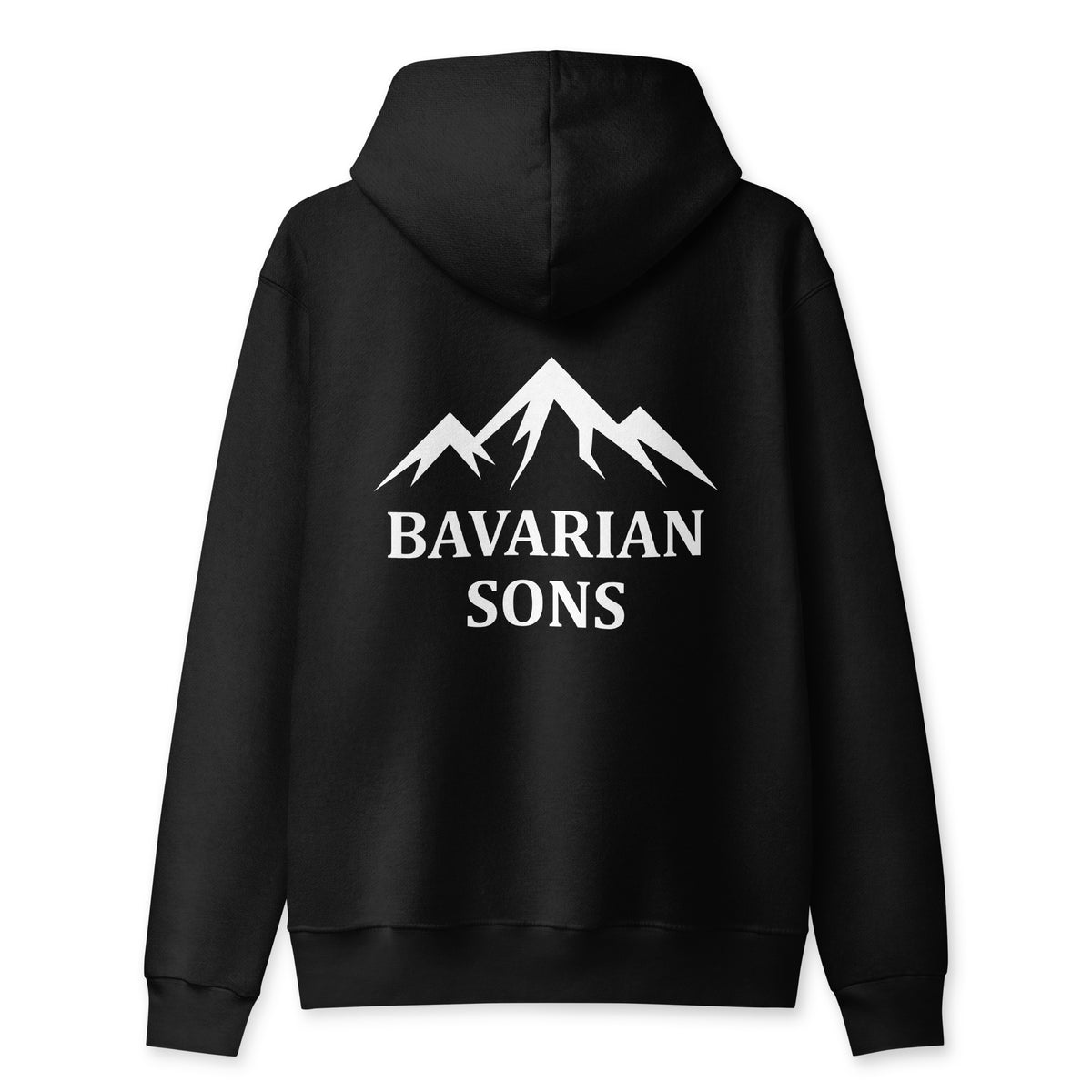 Bavarian Sons Unisex Full-Zip-Hoodie in Schwarz mit Logo