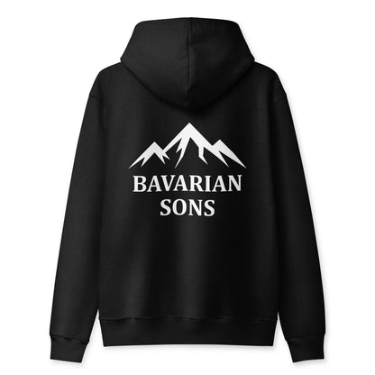 Bavarian Sons Unisex Full-Zip-Hoodie in Schwarz mit Logo
