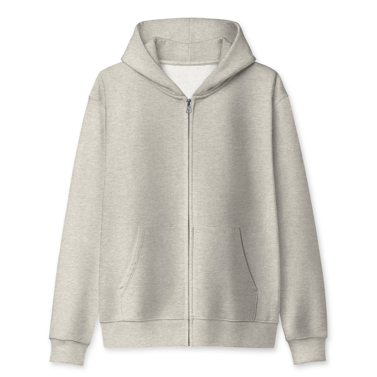 Bavarian Sons Unisex Full-Zip-Hoodie in Grau mit Bavarian-Sons-Slogan