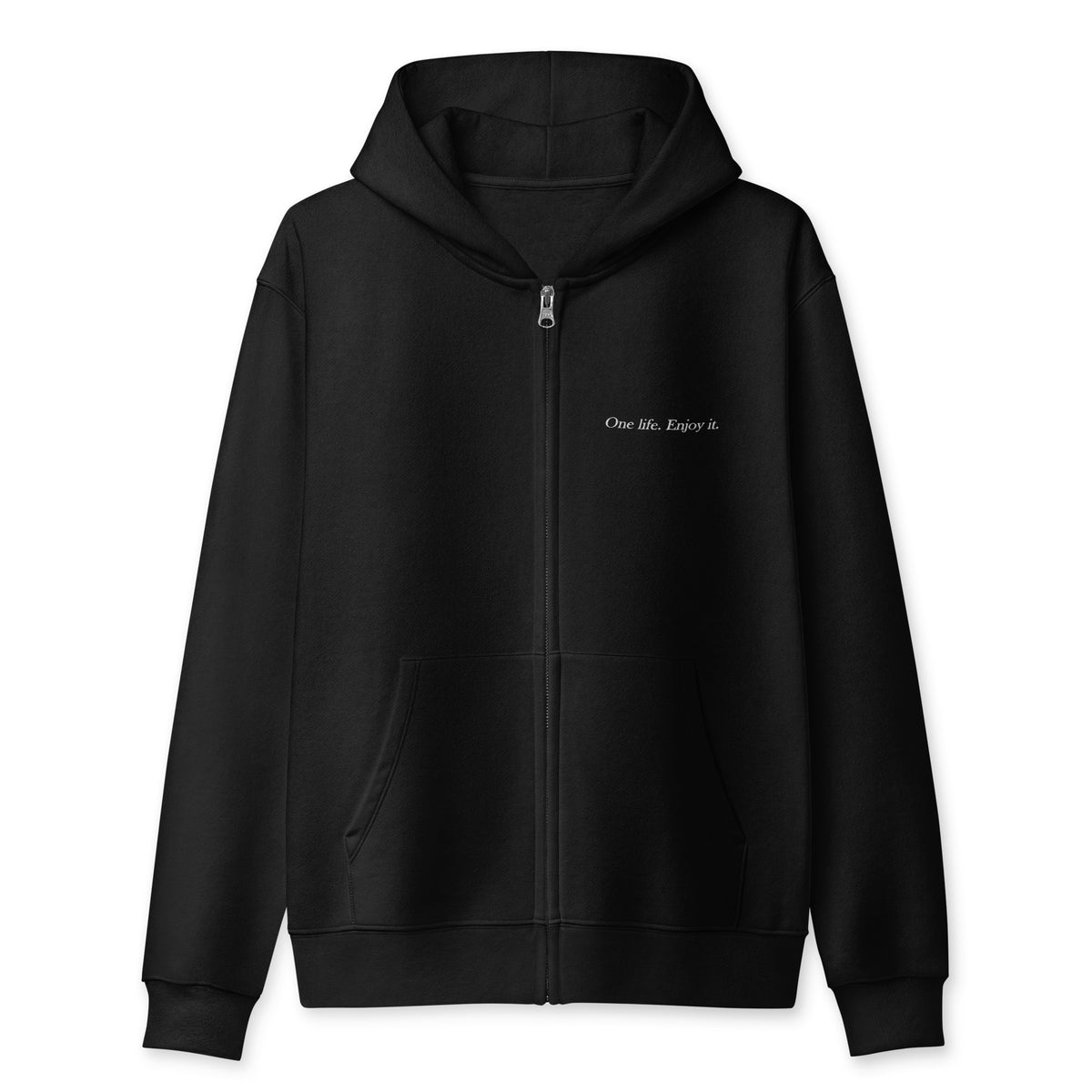 Bavarian Sons Unisex Full-Zip-Hoodie in Schwarz mit Bavarian-Sons-Slogan